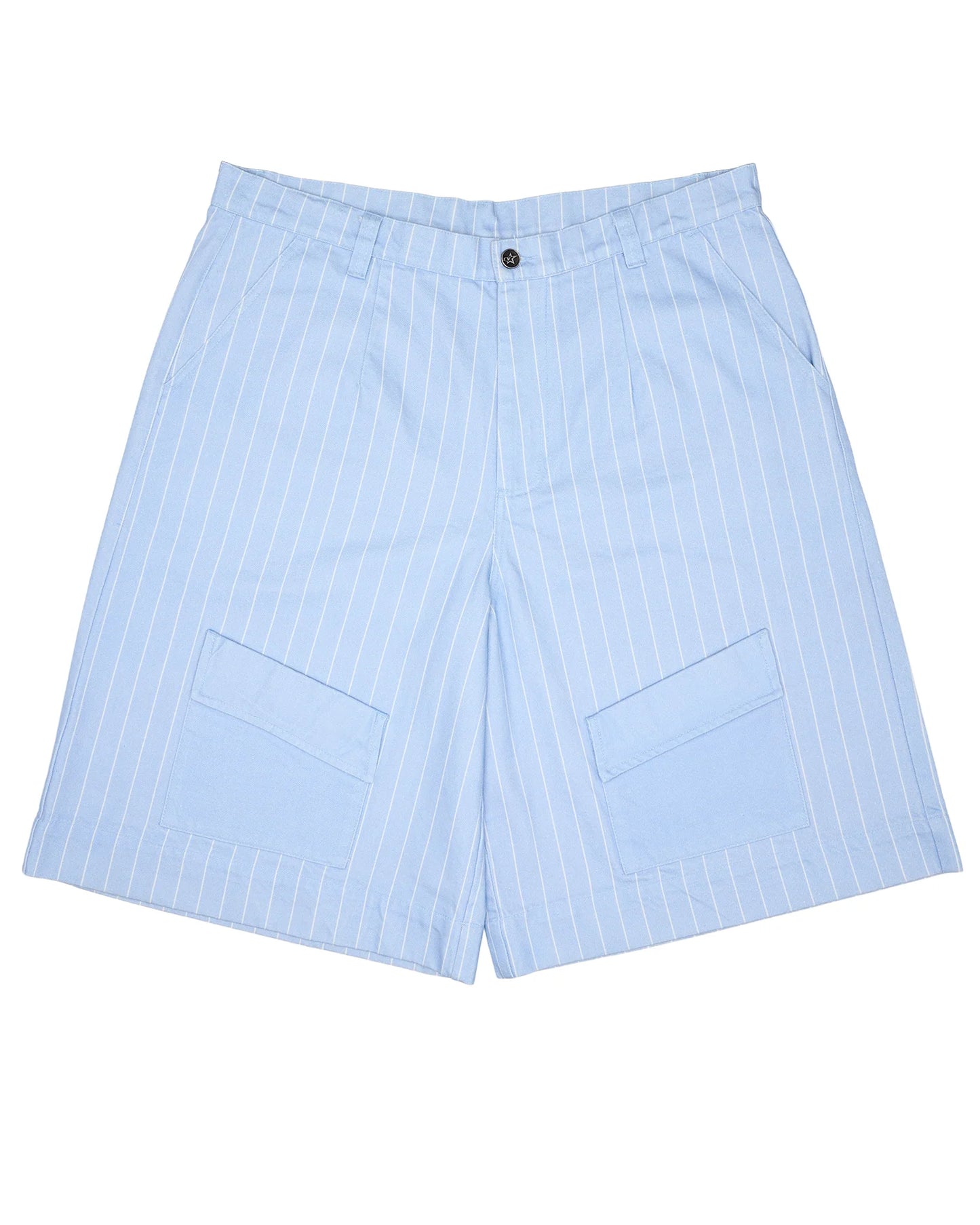 AZVA Pleated Cargo Pinstripe Shorts