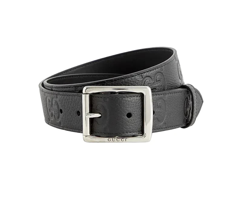 Gucci Debossed Black Belt