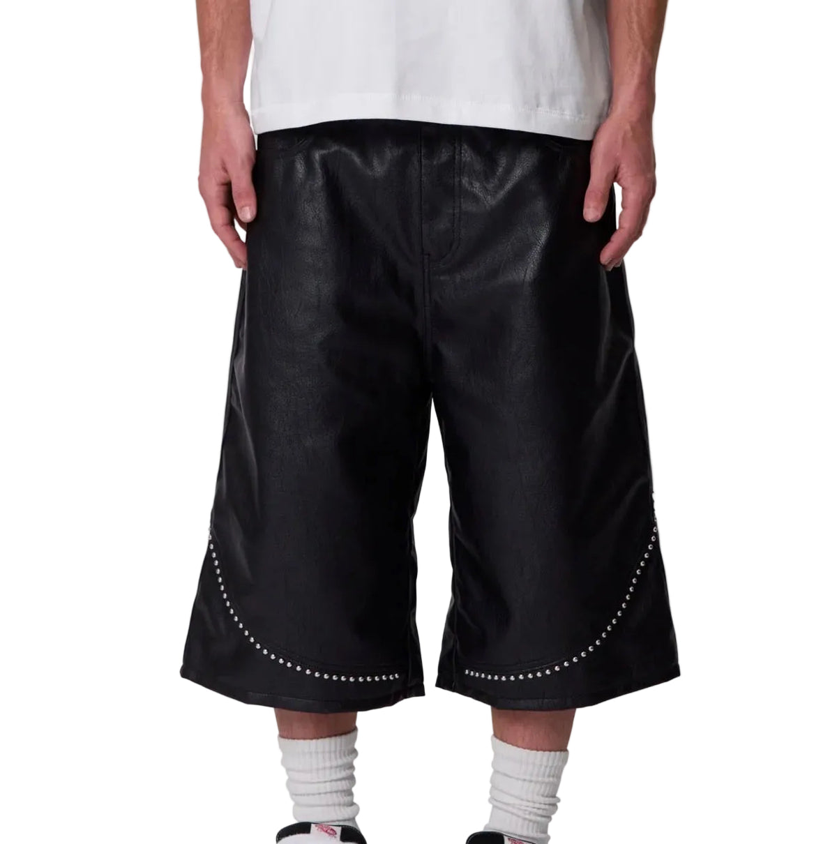 MNML Leather Studded Jort