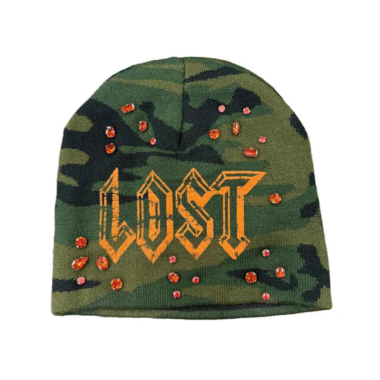 LOST CAMO STUDDED BEANIE
