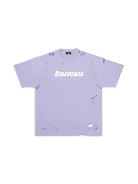 Balenciaga Oversized Distressed Purple Tee (USED)