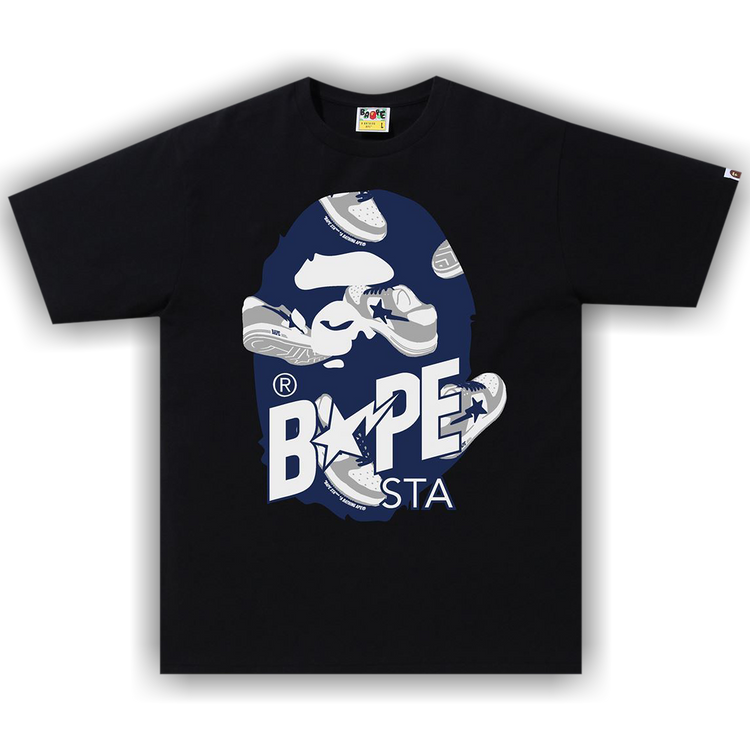 Bape Random Bapesta Ape Head Black Tee