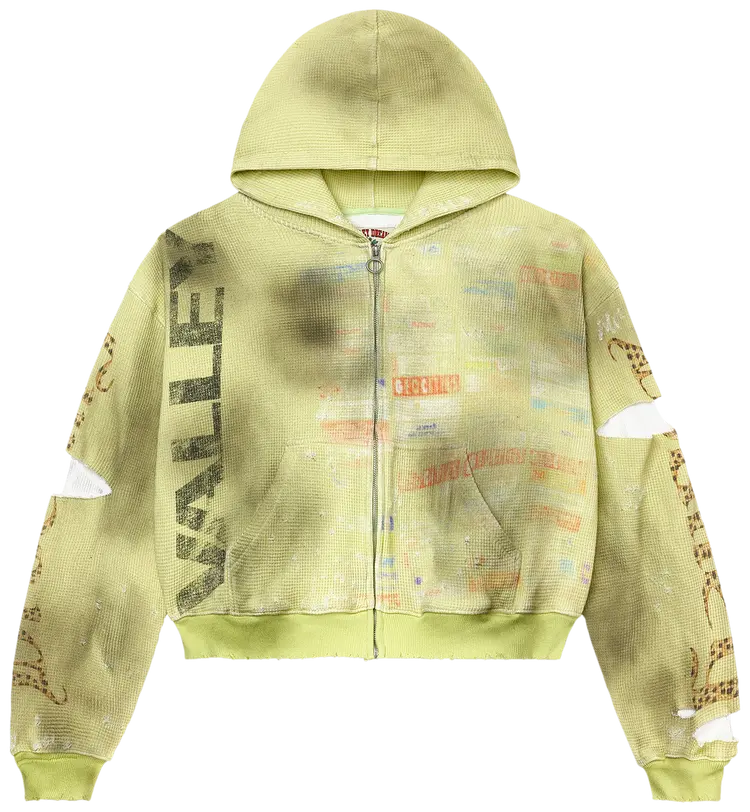 Vale Forever Glitch Yellow Zip Up Hoodie