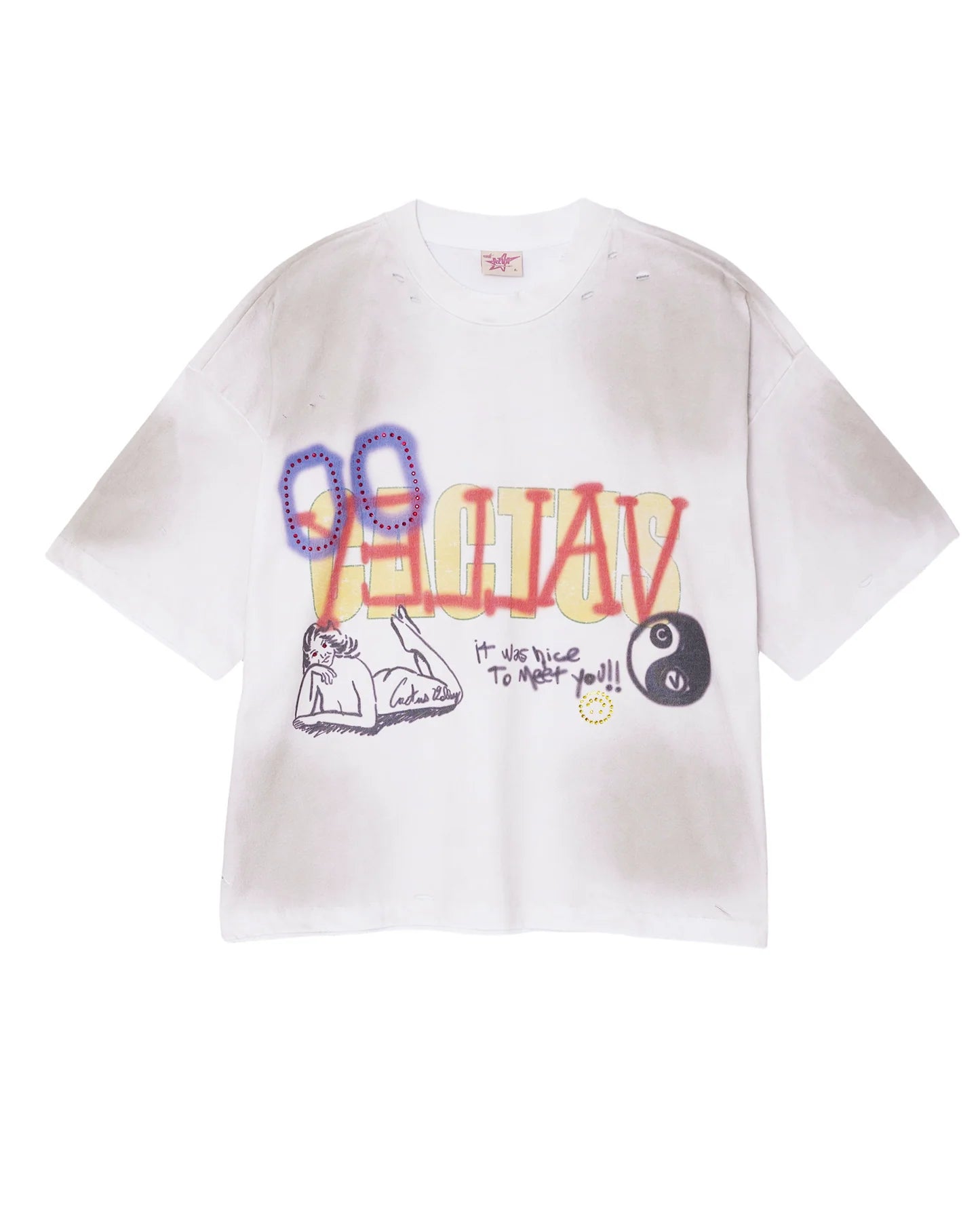 Azva Graffiti Paint White Tee