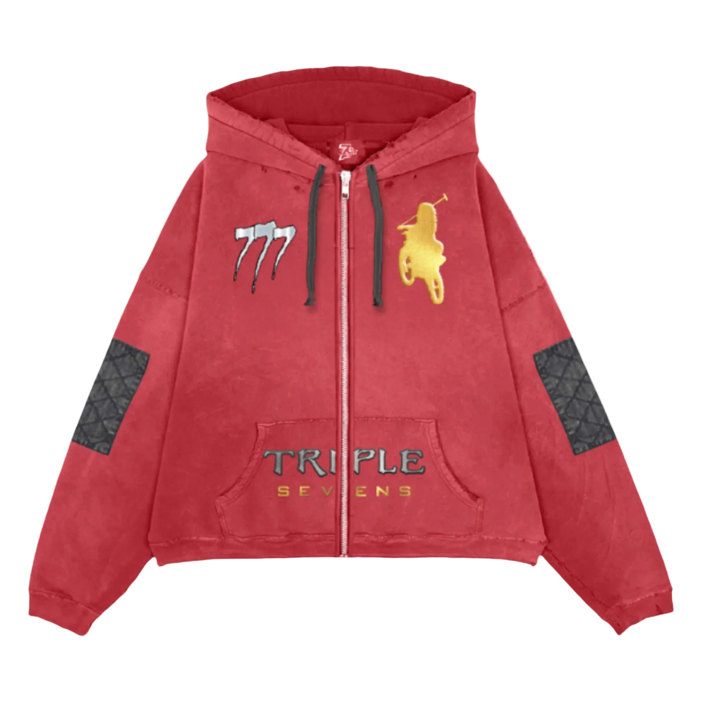 TRIPLE SEVENS MOTO RED HOODIE