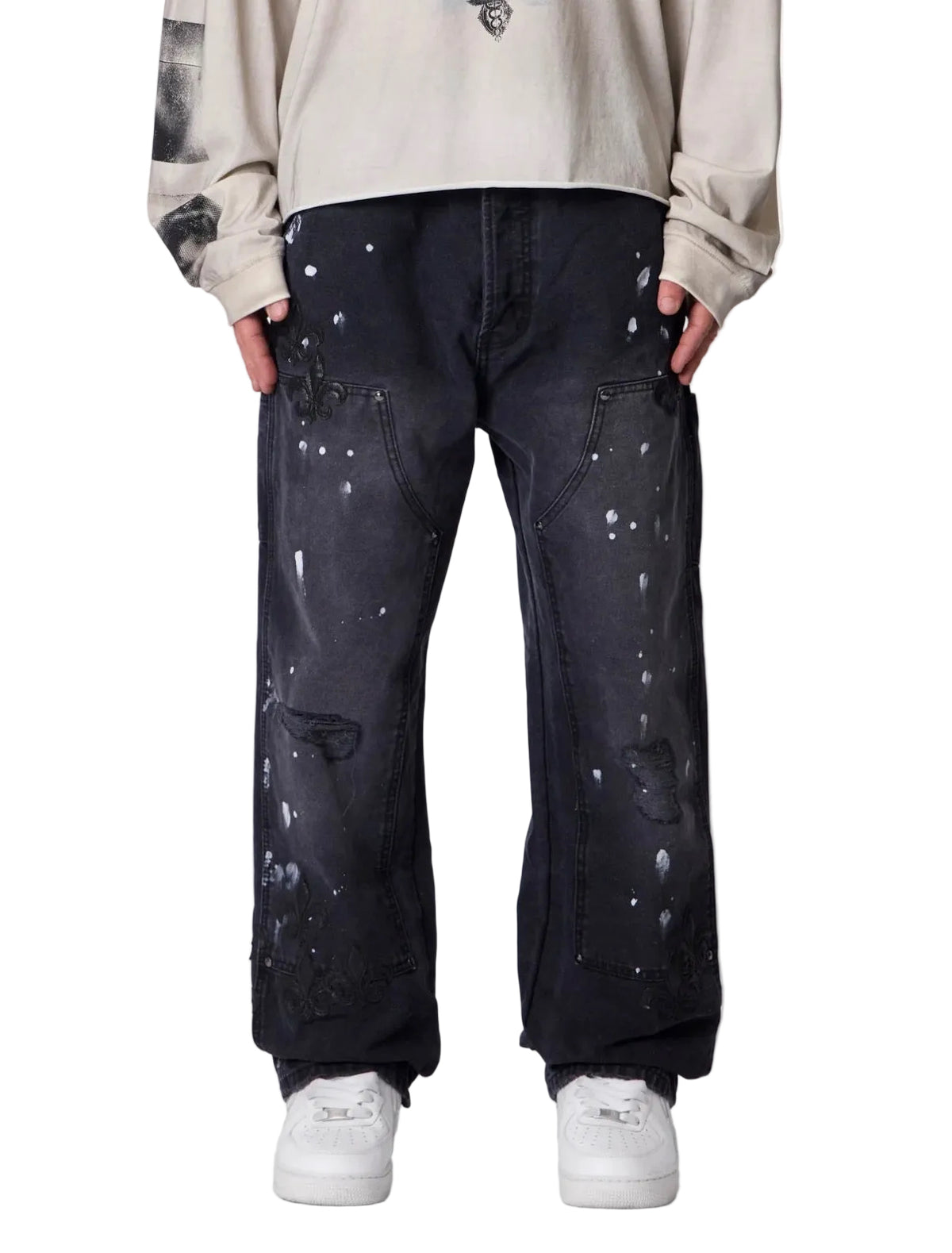MNML Torn Fleur Double Knee Pants