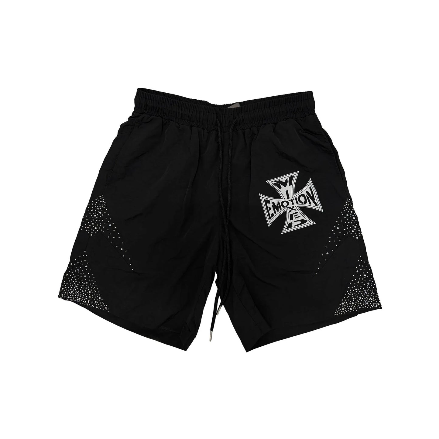 Mixed Emotions Black Nylon Short Set