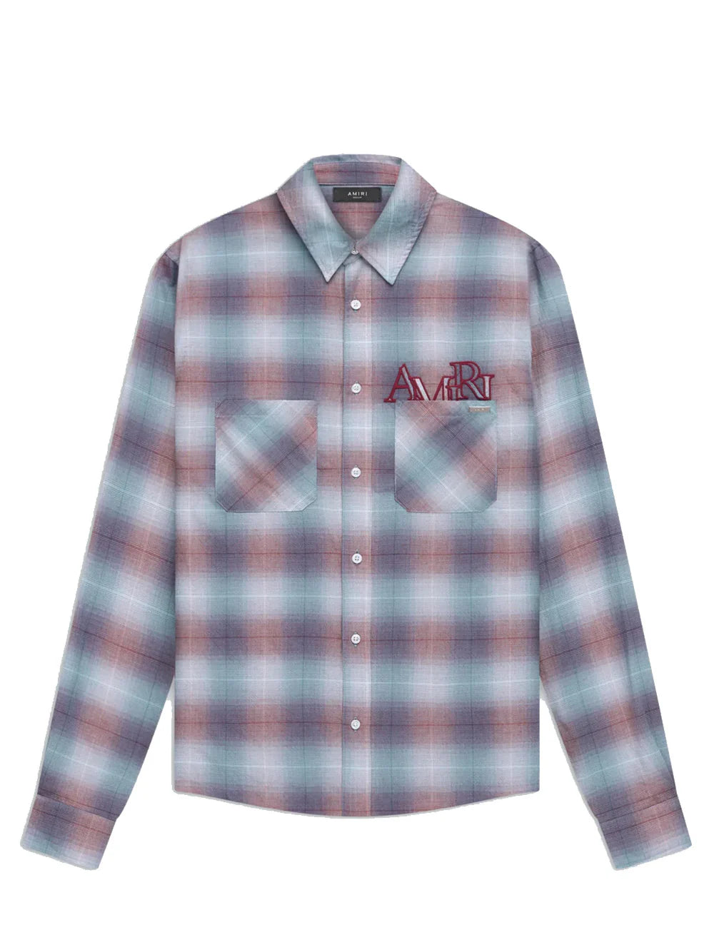 Amiri Staggered Plaid Flannel Shirt