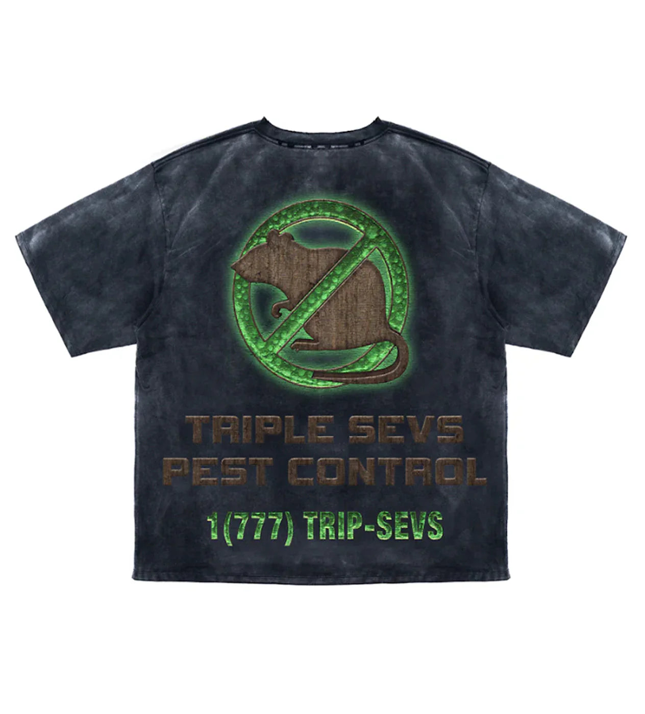 TRIPLE SEVENS PEST CONTROL TEE BLACK