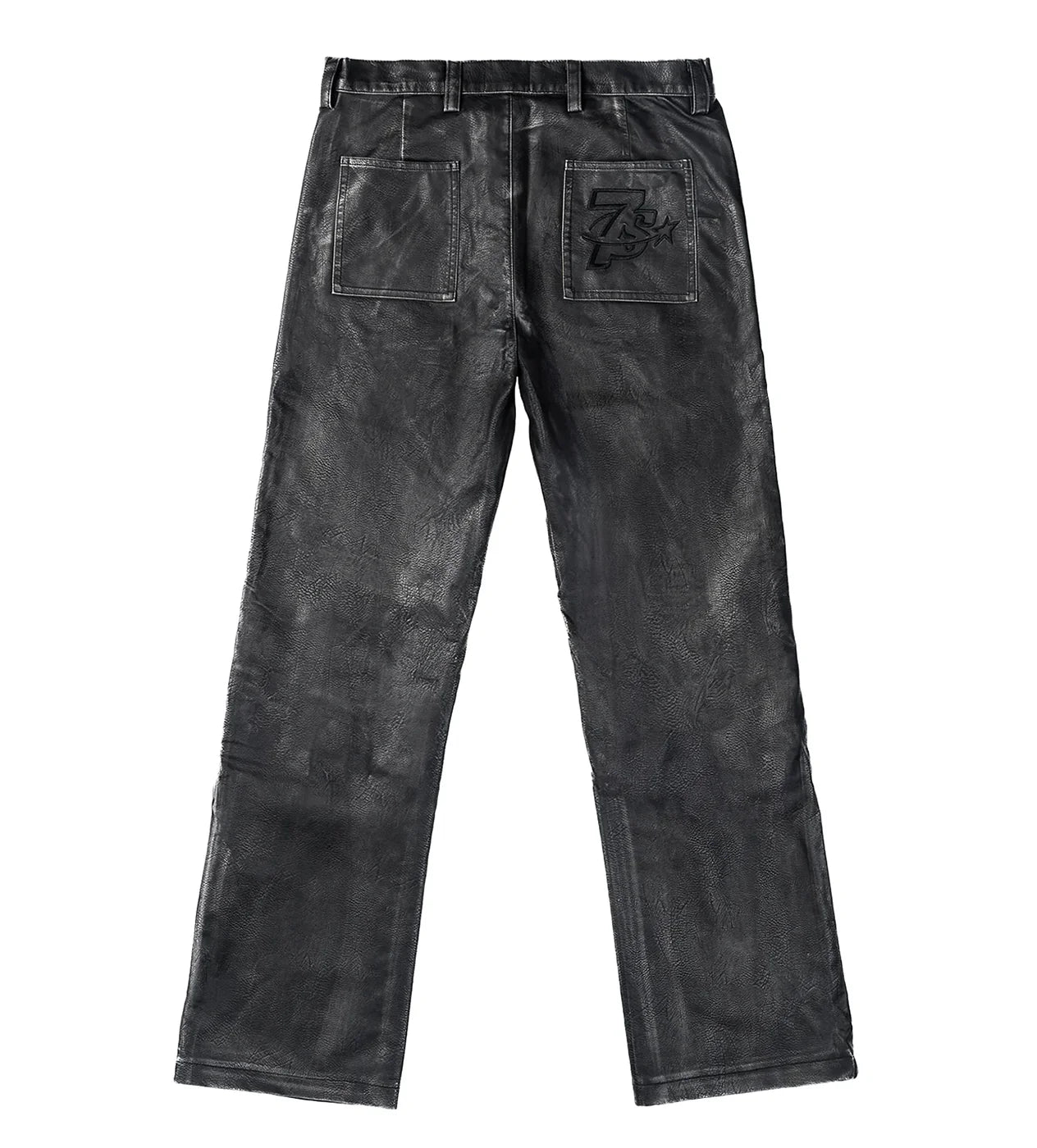 Triple Sevens Logo Leather Black Pants