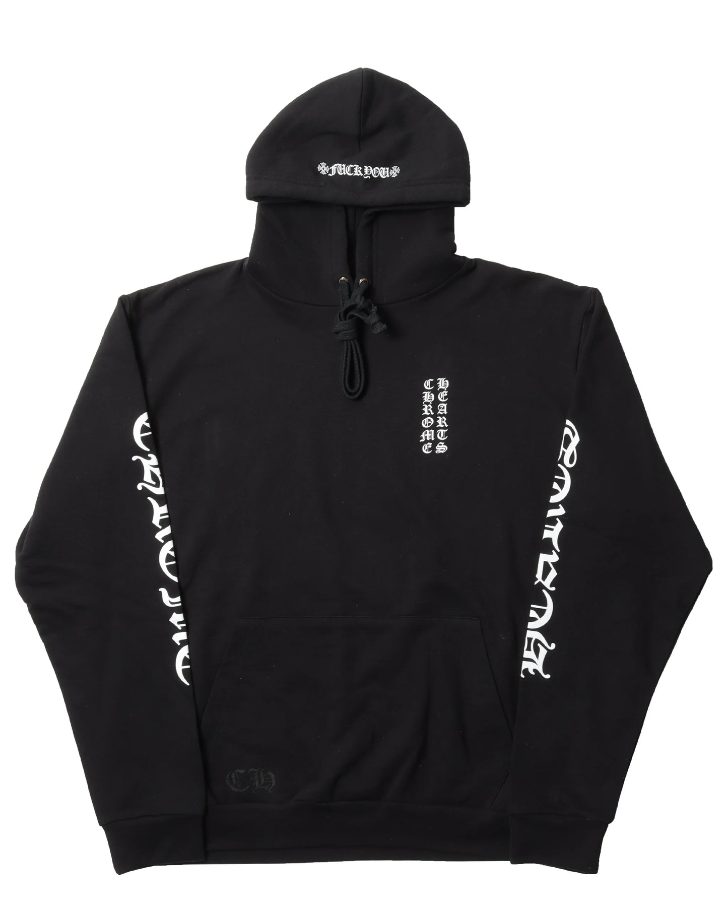 Chrome Hearts Vertical Logo F*ck You Black Hoodie