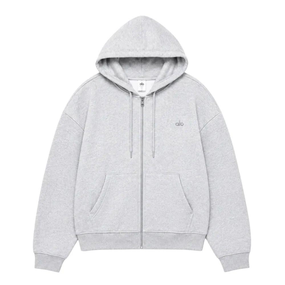 Alo Accolade Full Zip Grey Hoodie