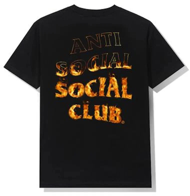 Anti Social Club Fire Logo Black Tee