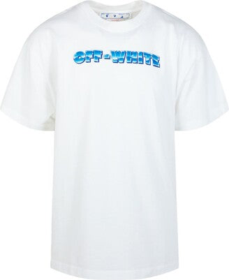Off-White Blue Metal Arrow Cotton Graphic Tee