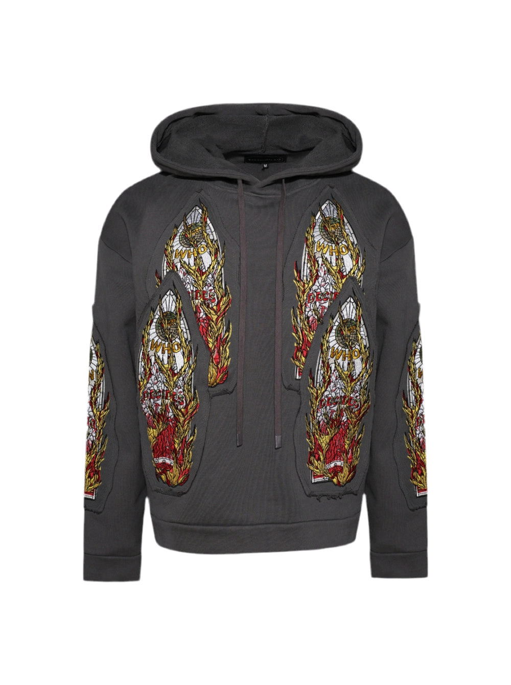 Who Decides War Flame Glass Embroidered Pullover