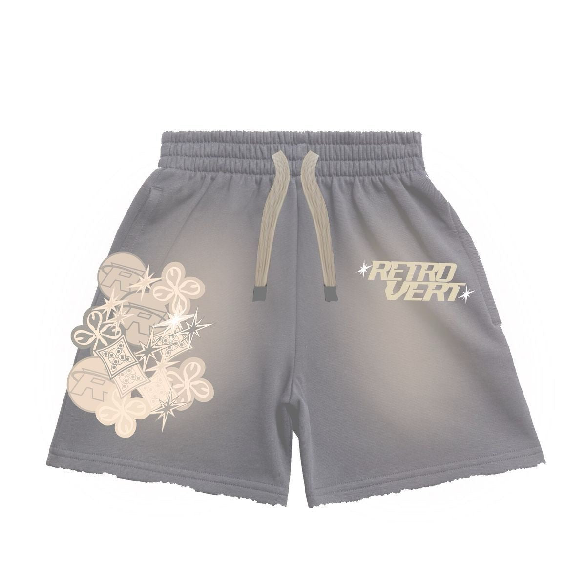 Retrovert Cluster Patch Grey Shorts