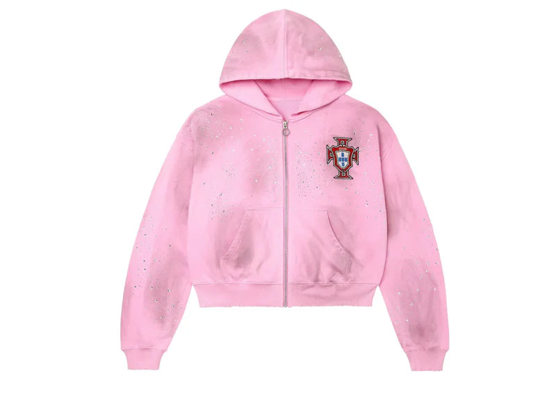 Vale Forever Venus Pink Crystal Stone Zip Up