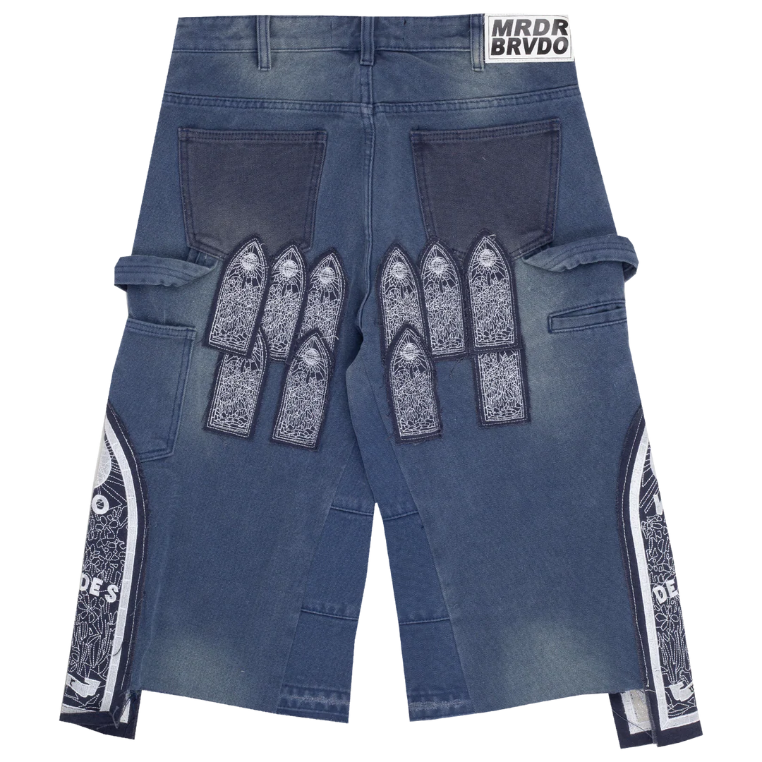 Who Decides War Patch Arched Carpenter Blue Shorts