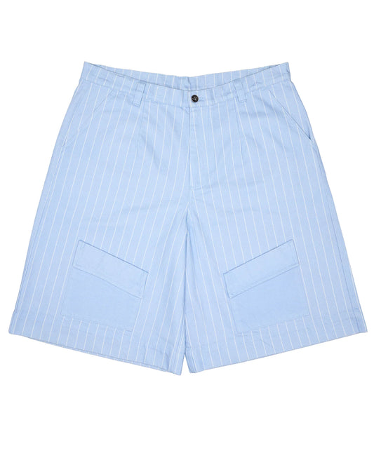 AZVA Pleated Cargo Pinstripe Shorts