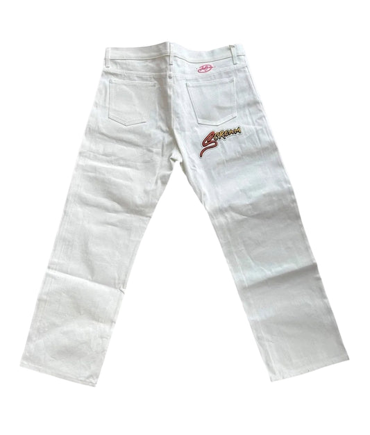 Matty Boy Anti Promo White Patched Jeans (USED)