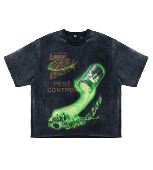 TRIPLE SEVENS PEST CONTROL TEE BLACK