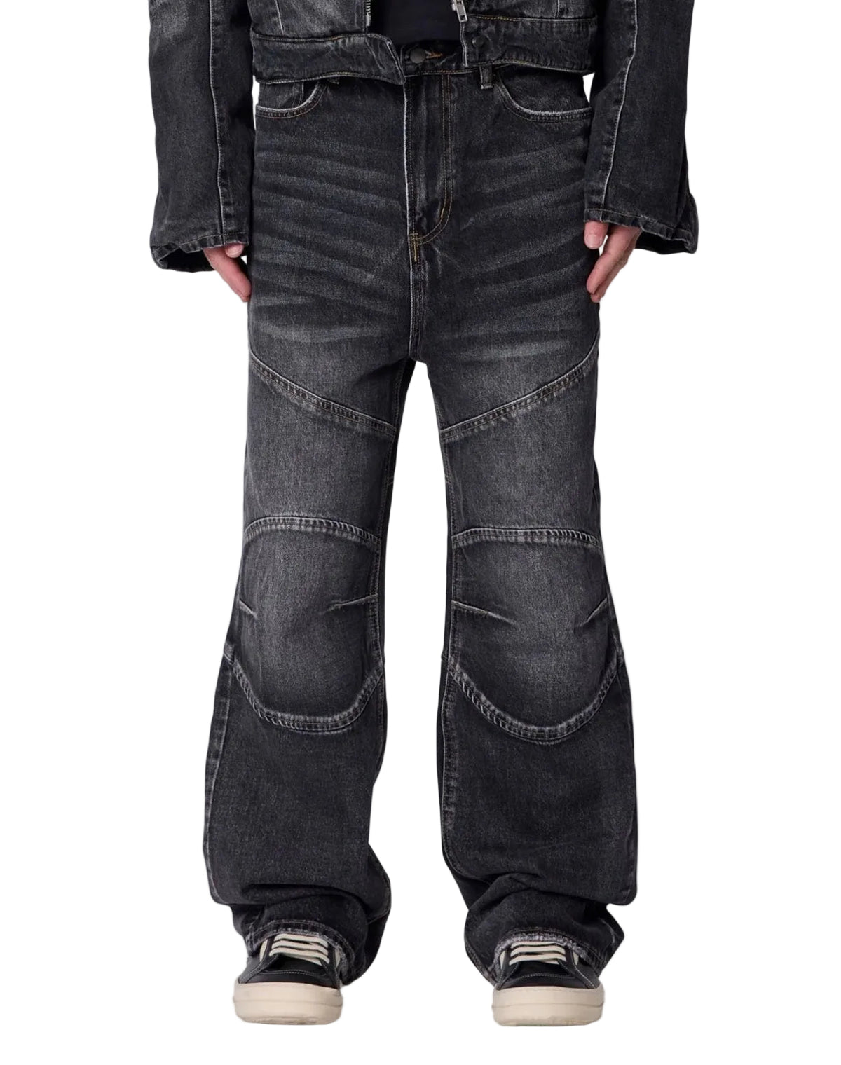 MNML Paneled Moto Black Denim