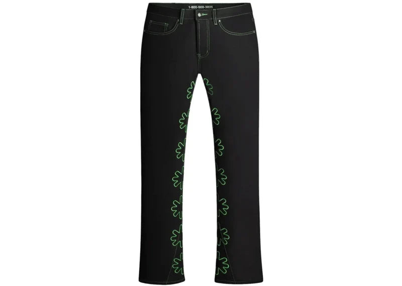 Lost Shdws Outline Denim Pants Green