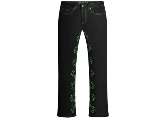 Lost Shdws Outline Denim Pants Green