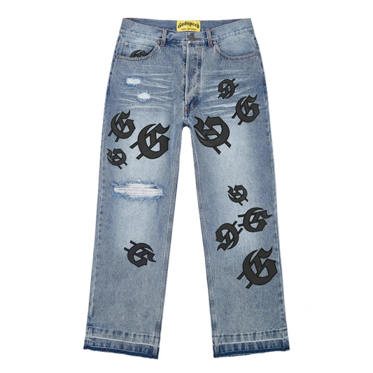Godspeed Scattered GS Logo Blue Denim