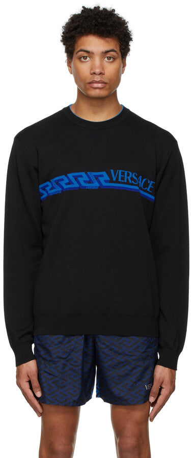 Versace Blue Knitted Sweater