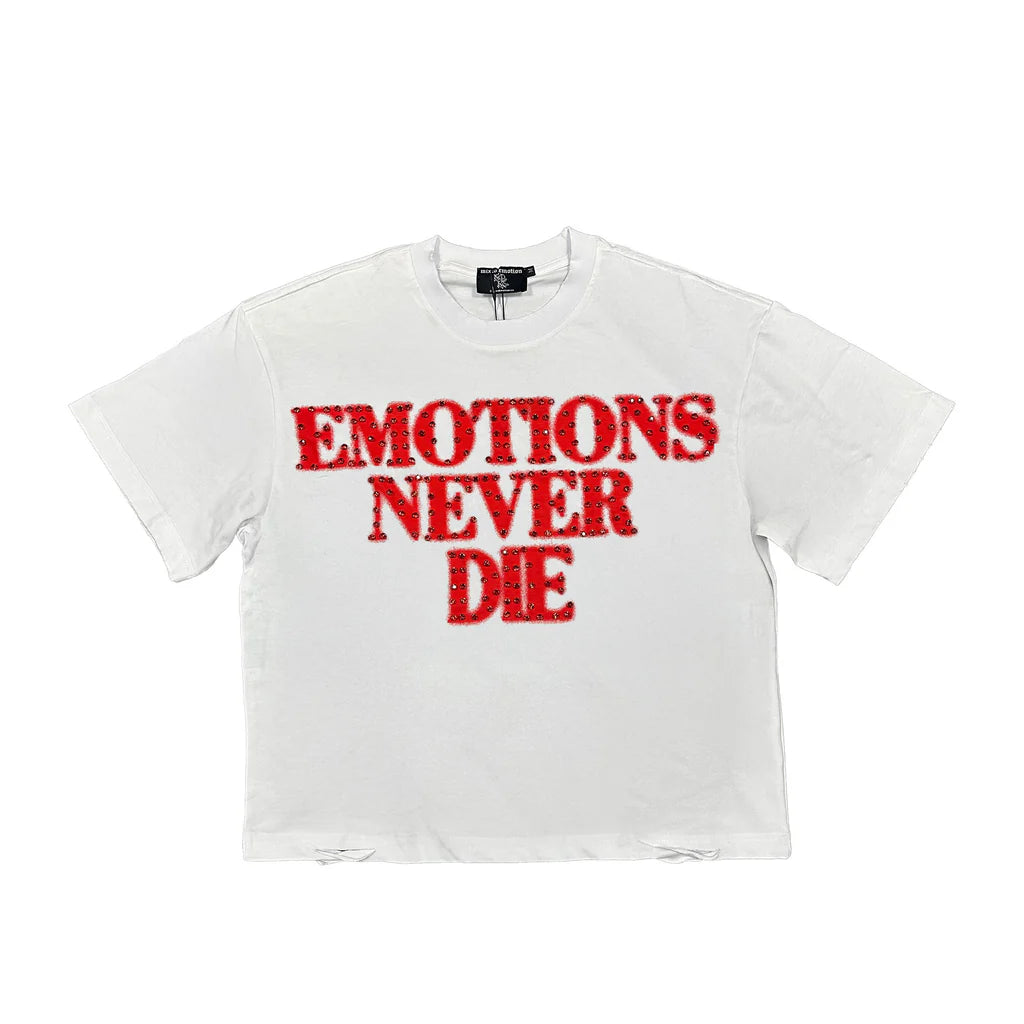 Mixed Emotion Red "End" Rhinestone Tee