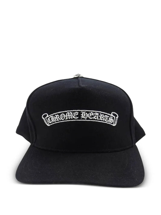 Chrome Hearts Embroidered Scroll Black Cap