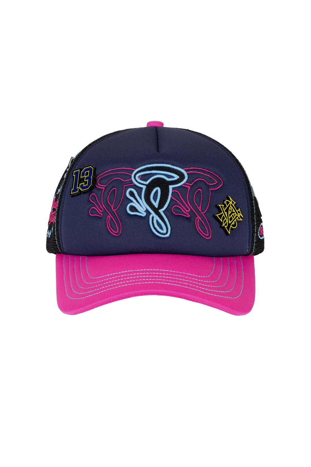 Syna Halo S Trucker Cap - Navy/ Pink