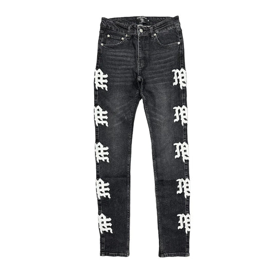 Mixed Emotion Monogram Denim Black Wash