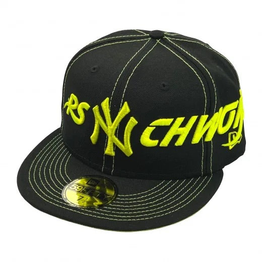 Psychworld NY Patched Black Fitted Cap