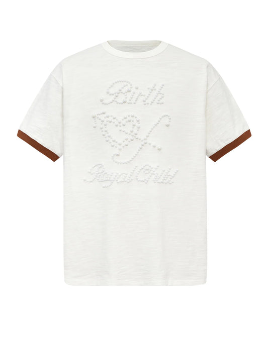 Birth of Royal Child Pearl Patched White Tee