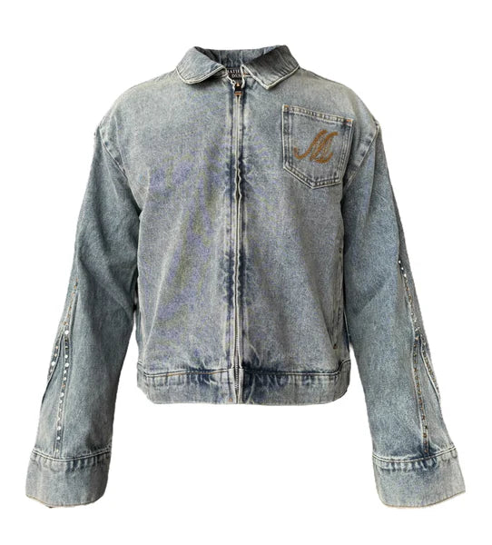 Matiere De Desirs Studded Pleated Denim Set
