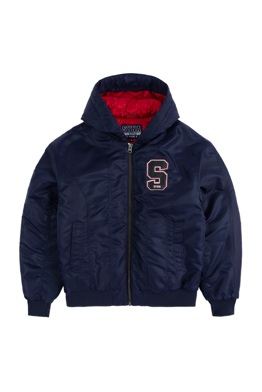 Syna Tackle Twill Bomber Jacket - Navy