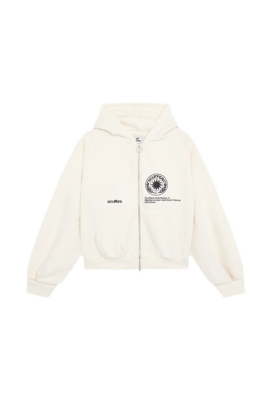 Scuffers Champ Ecru Zipped Hoodie