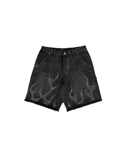 EPTM METAL FLAME JORTS - BLACK