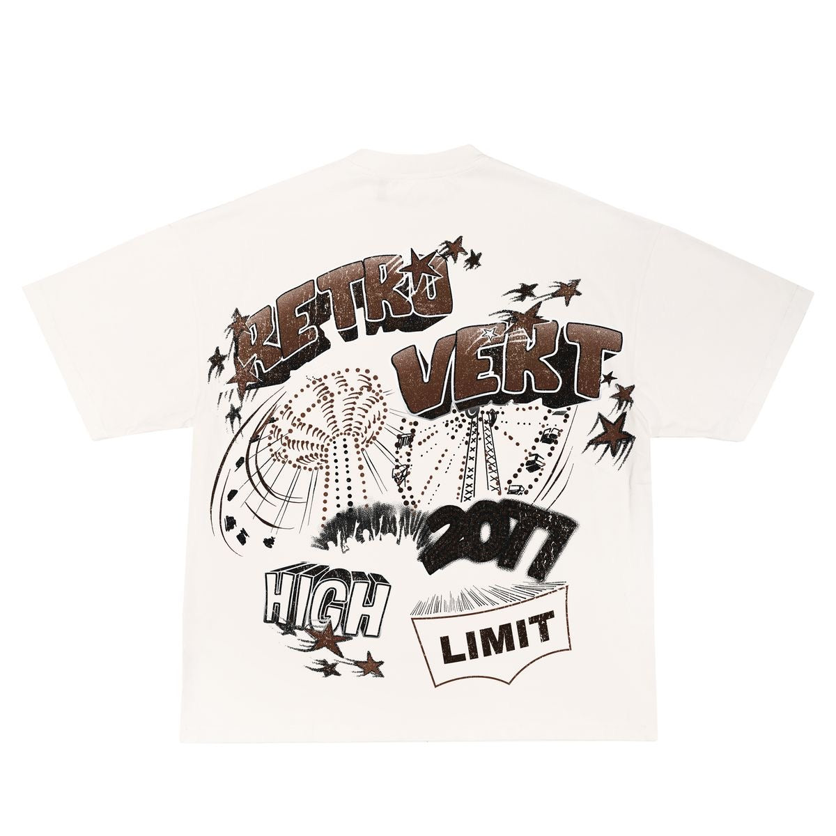 Retrovert Brown Festival White Tee