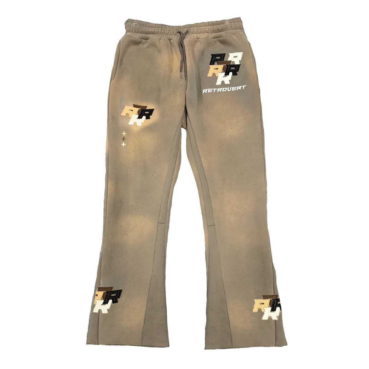 RETROVERT PATCH FLARE SWEATPANTS - STONE