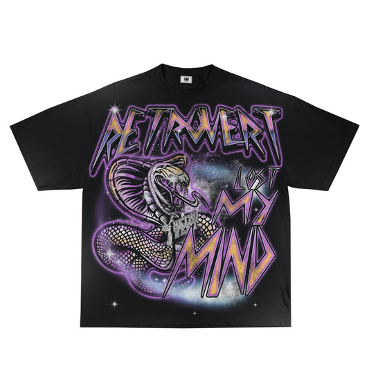 RETROVERT SNAKE TEE - BLACK