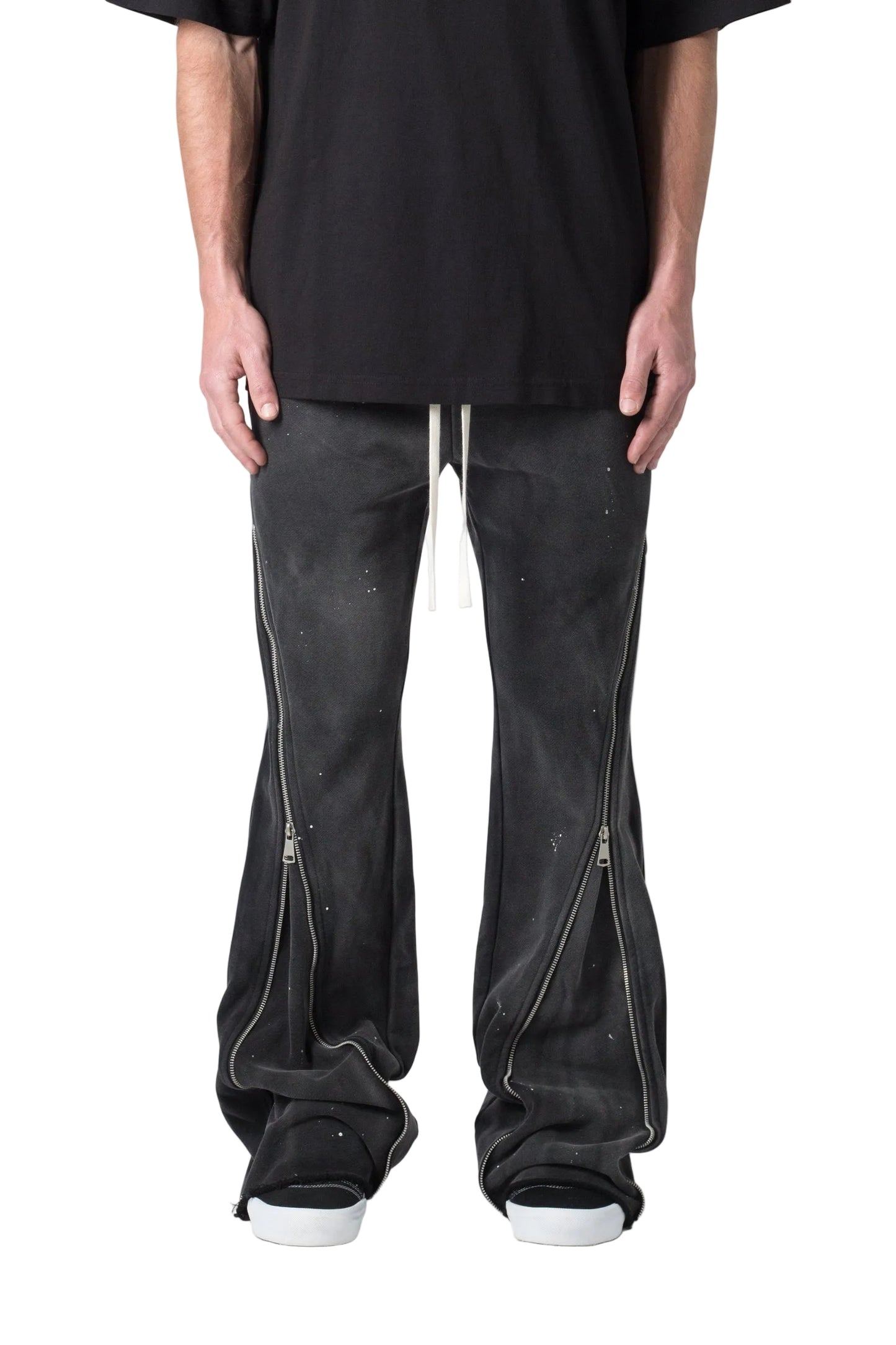 MNML Zipper Flare Sweatpants Black