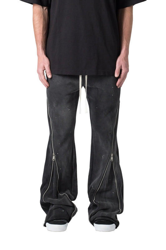 MNML Zipper Flare Sweatpants Black