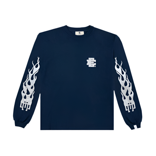 Eric Emanuel Fire Longsleeve Navy Tee