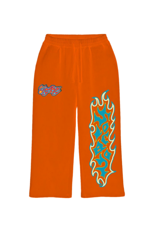 Soleboy Orange Flare Sweatpants
