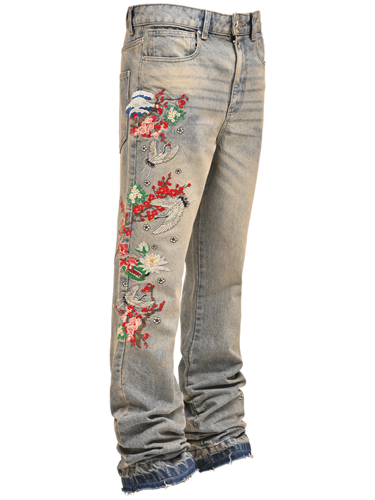 Reputation Studios Japanese Garden Flare Denim