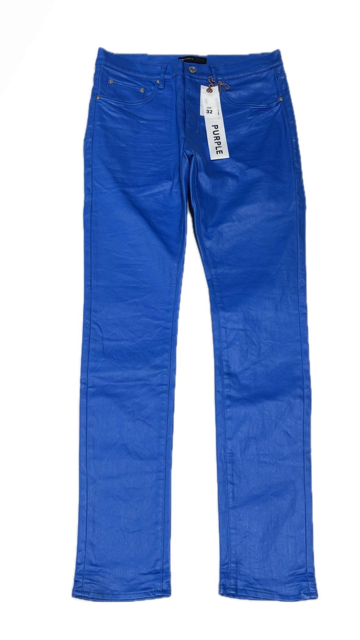 Purple Brand Blue Leather Jeans