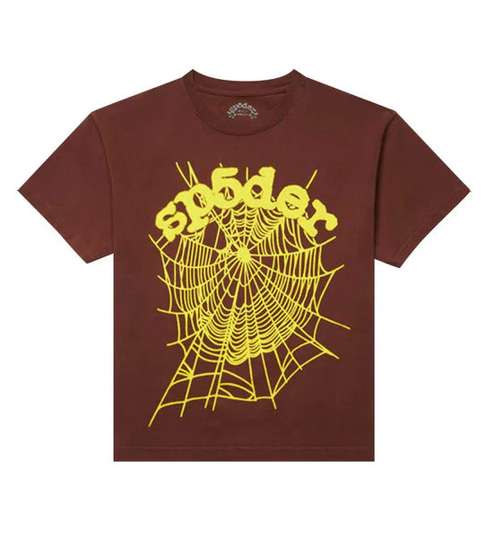 Sp5der OG Web Brown/Yellow Tee